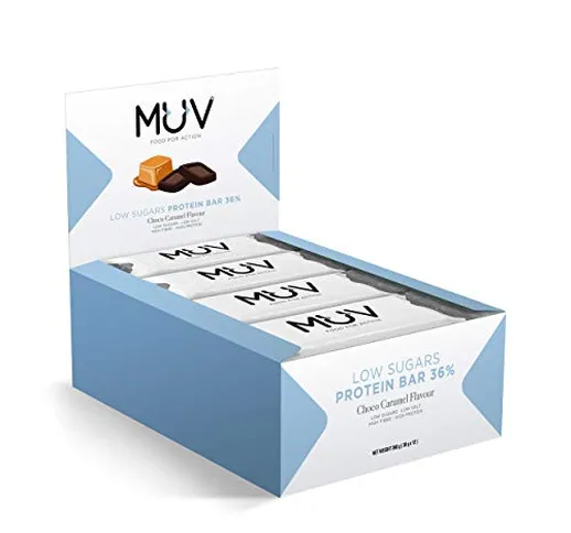 Muv Food For Action, barretta proteica a basso contenuto di zuccheri, gusto cioccolato e c...
