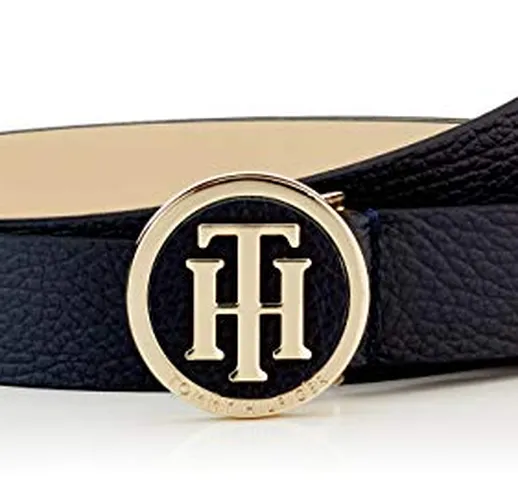 Tommy Hilfiger Th Round Belt 3.0 Cintura, Blu (Blue Cjm), (Taglia Produttore: 95) Donna