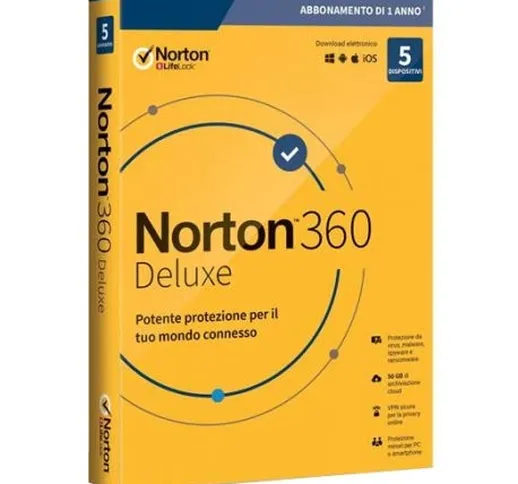 SYMANTEC Norton 360 Deluxe 2020 Licenza Completa 5 Licenza/e 1 Anno/i