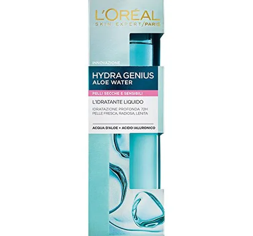 L'Oréal Paris Trattamenti HydraGenius Crema Viso Idratante Liquido Giorno, Pelli Secche e...