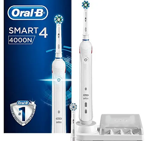 Oral-B Smart 4 4000N Spazzolino Elettrico Testine Oral B Cross Action, 3 Modalità di Spazz...