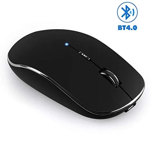 Mouse Wireless Bluetooth Ricaricabile, Mouse Senza Fili Ottico Piccolo Mini Portatile con...