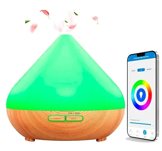 Umidificatore di oli essenziali, diffusore di aromi a ultrasuoni, 300 ml, diffusore di oli...