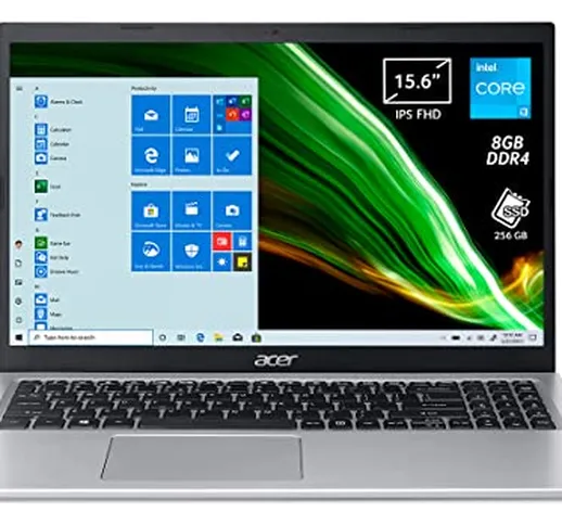 Acer Aspire 5 A515-56-37KW PC Portatile, Notebook, Intel Core i3-1115G4, Ram 8 GB DDR4, 25...
