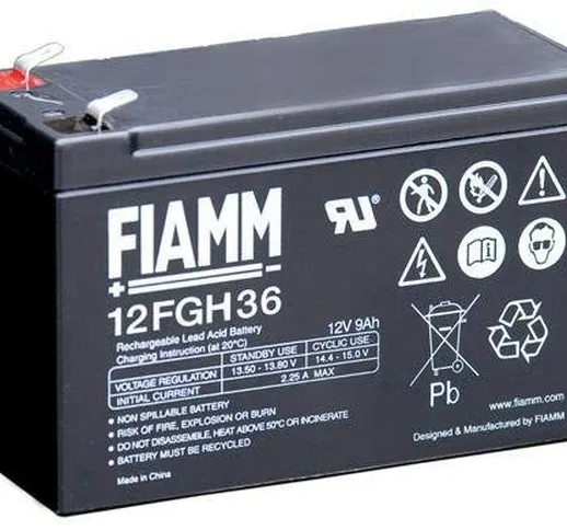 Fiamm Batteria Serie FGH 12V Alimentazione di emergenza UPS Collegamento Faston 187 piatta...