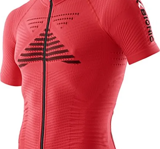 X-Bionic Effektor Power OW Sh_SL. Full Zip, Maglia Bicicletta Uomo, Rosso Flash/Nero, S