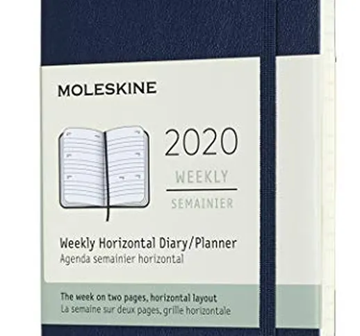 Moleskine 12 Mesi 2020 Agenda Settimanale Orizzontale, Copertina Morbida e Chiusura ad Ela...