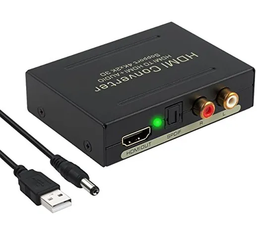 PROZOR HDMI Audio Estrattore - 4K HDMI a Ottico SPDIF Toslink Convertitore e HDMI Video Ad...