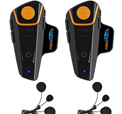 Fodsports bt-s2 moto casco interfono auricolare Bluetooth impermeabile sistema di comunica...