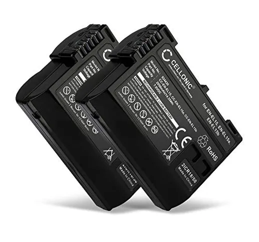 2x® Batteria EN-EL15b EN-EL15a EN-EL15 compatibile con Nikon D7000 D7100 D7200 D750 D7500...