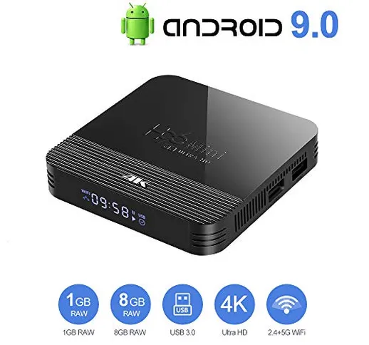 Android 9.0 TV Box Smart Media Box 1GB RAM 8GB ROM RK3228A Quad Core Bluetooth 4.0 WiFi 2....