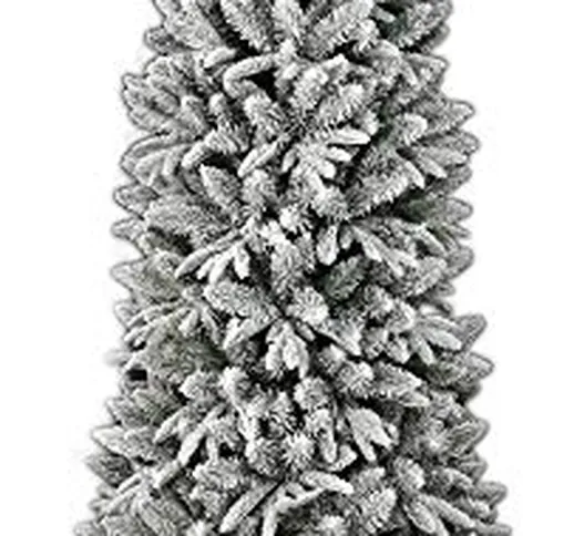 vanzetti Albero di Natale Artificiale Innevato 180 cm 43 Rami Pino del Gargano Slim Verde