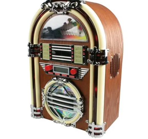 JUKEBOX JUKE BOX RETRO ANNI 60 CON NEON RADIO AM/FM E LETTORE CD