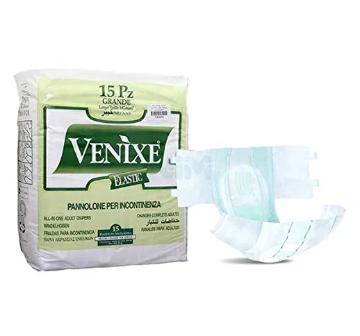 Pannolone per incontinenza Adulti VENIXE Elastic Taglia L - 6 cf di 15pz/cad, TOTALE 90 PA...