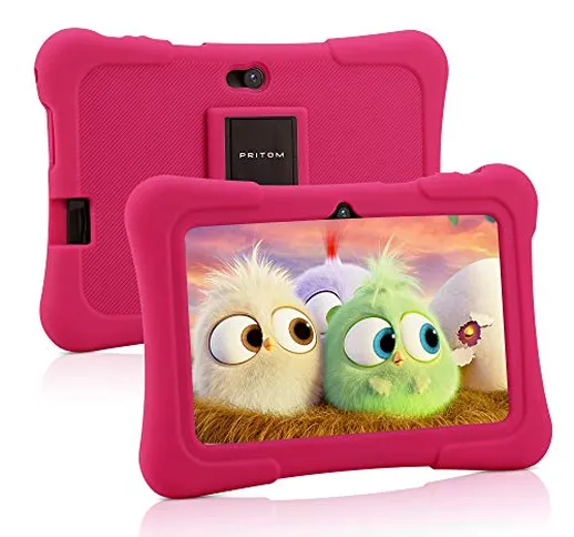 Pritom, tablet per bambini da 7 pollici, Quad Core, Android 10, 16 GB ROM, Bluetooth, Wi-F...