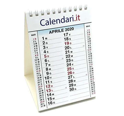 Calendario da tavolo 2020 misura 10X15 cm 14 FOGLI festività italiane. Ideale per piccoli...