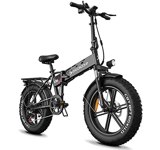 Bicicletta Elettrica Pieghevole 750W Batteria Rimovibile E-bike Elettrica 48V 12Ah deragli...