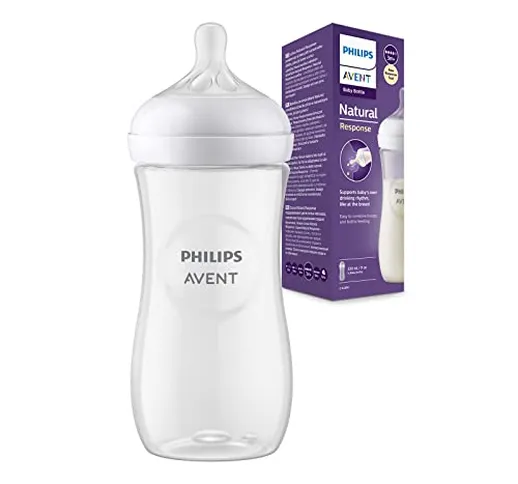 Philips Avent Biberon Natural Response - Biberon da 330 ml, senza BPA, per neonati da 3 me...