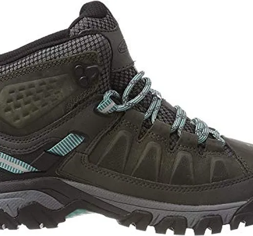 KEEN Targhee III Mid WP, Stivali da Escursionismo Alti Donna, Nero (Alcatraz/Blue Turquois...