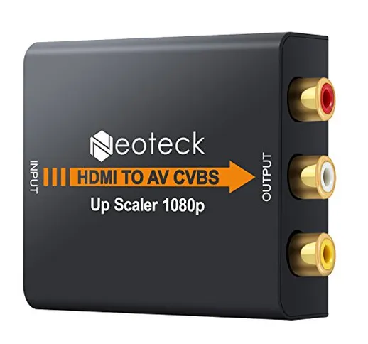 Neoteck Convertitore HDMI a AV Tutto in Metallo - Adattatore 1080P HDMI a 3RCA CVBS Compos...