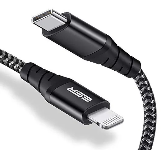 ESR Cavo USB-C a Lightning [Certificato Apple MFi] 2m, Carica Rapida Compatibile con iPhon...