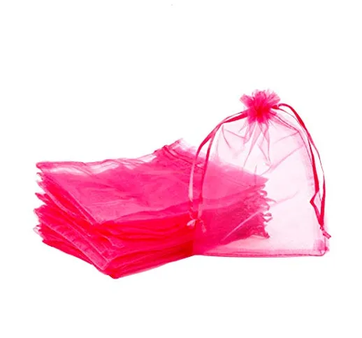 PandaHall 100pcs 13x18cm Sacchetti Organza Sacchetti Regalo Sacchetti Portaconfetti Borse...