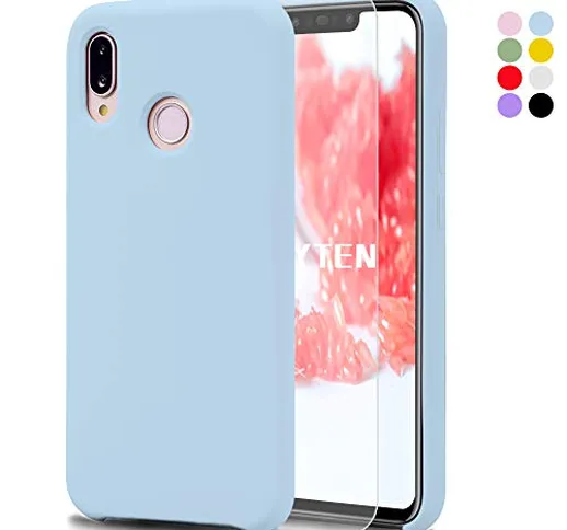 Feyten Cover Huawei P20 Lite [con Vetro Temperato], Custodia Gomma Gel Silicio Liquido con...