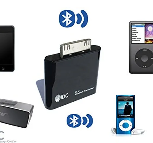 IDC© – Trasmettitore Bluetooth per iPod, l’adattatore iBlu per ascoltare musica o audio in...