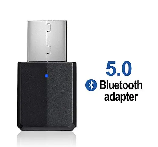 FAGORY Adattatore Bluetooth – Mini ricevitore Bluetooth con adattatore USB da 3,5 mm Bluet...