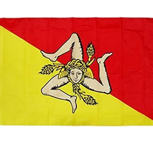 AZ FLAG Bandiera Sicilia 150x90cm - Gran Bandiera SICILIANA - Italia 90 x 150 cm Poliester...