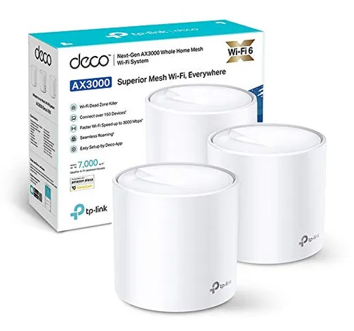 TP-Link Deco X60 WiFi 6 Mesh WiFi, AX3000 Sistema wifi per tutta la casa, Copertura fino a...