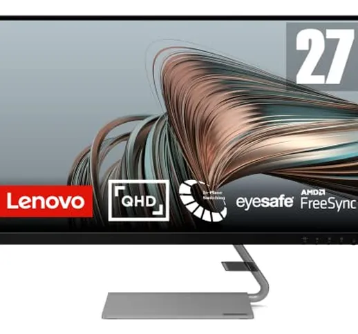 Lenovo Q27q-1L 27 pollici QHD IPS FreeSync Gaming Monitor 75 Hz 4 ms DP+HDMI bordi ultraso...
