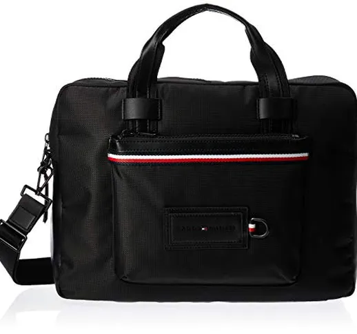 Tommy Hilfiger Modern Nylon Conv Computer Bag, Borse Uomo, Nero (Black), 10x30x40 centimet...
