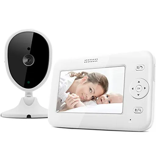 Bable Baby Monitor con Fotocamera, Monitor Video Per Bambini Da 4.3 Pollici Con Visione No...