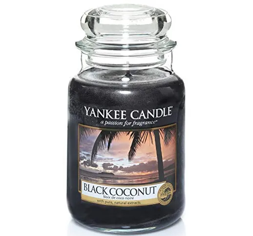 Yankee Candle Candela profumata in giara grande | Noce di cocco nera | Durata Fino a 150 O...