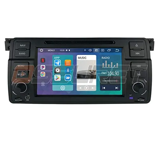 Android 10 Navigazione GPS per auto Bluetooth 1 Din Veicolo Stereo con touch screen da 7 p...