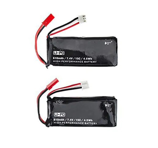 Husban, batteria Lipo di ricambio per quadricottero RC 7.4V 610 mAh 15 C. Batterie di rica...