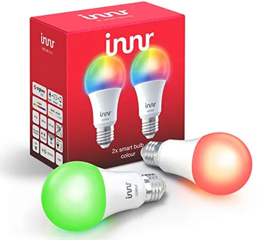 Innr E27 Color Lampadina LED, funziona con Philips Hue*, Alexa & Google (Hub Richiesto) Di...