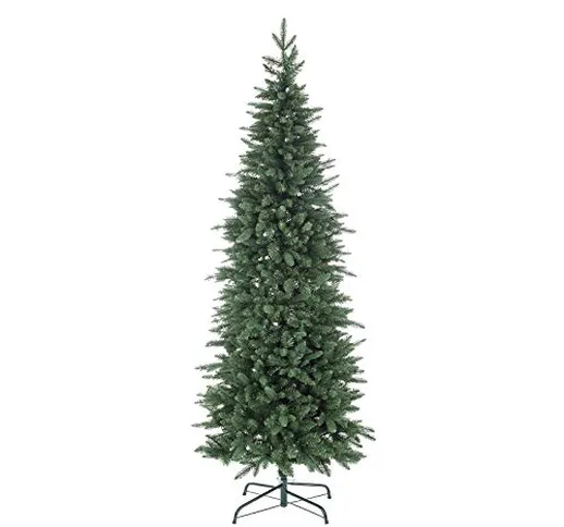 Milo srl Albero di Natale Pino Slim Cernera Verde Realistico 240 Cm Super Folto Natalizio...