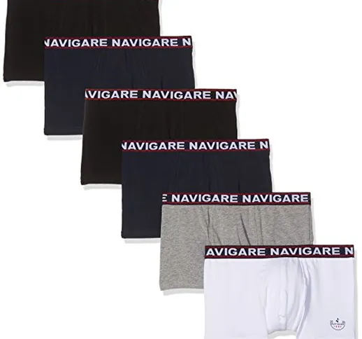 Navigare 322 Boxer, Multicolore (Bianco/Nero/Antracite/Navi), XX-Large (Taglia produttore:...