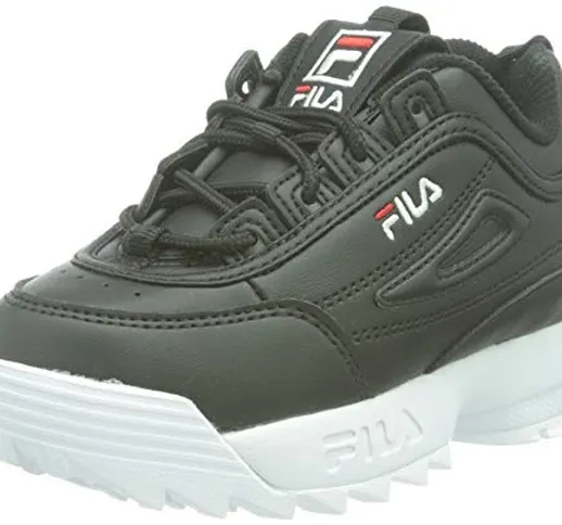 FILA Disruptor infants Sneaker Unisex - Bimbi, Nero (Black), 22 EU