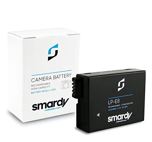 smardy Premium Batteria LP-E8 compatibile con Canon EOS 550D 600D 650D 700D EOS Rebel T2i...