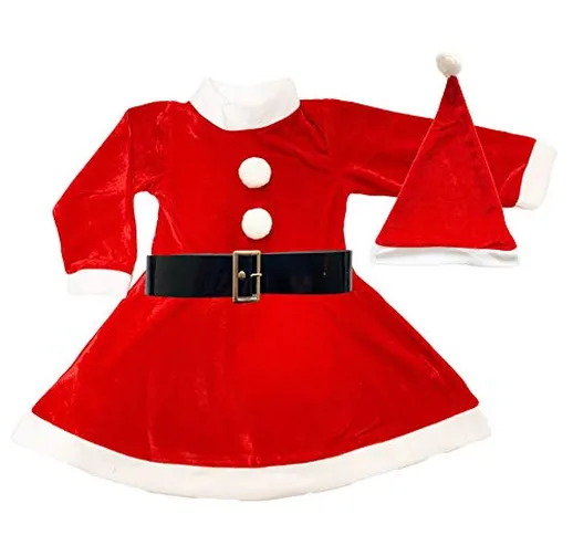 Fiesta Cotigo Costume da Mama Noel per bebè, per bambini, vestito, cappello e cintura, per...