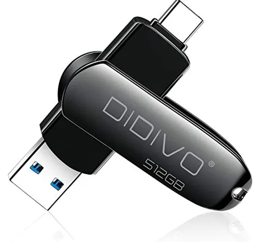DIDIVO Chiavetta USB C 512GB Pen Drive 2 in 1 Type C USB 3.0 Dual OTG Chiavette Memoria US...