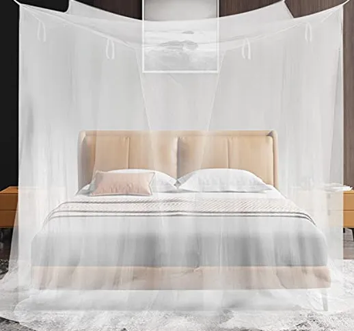 Schermo Tenda a Copertura Rettangolare 195(L)180(W)165(H)cm,Baldacchino Letto ​Matrimonial...