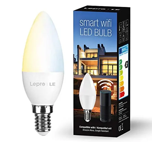 LE E14 Lampadina LED Intelligente WiFi, Smart Lampadine Compatibile con Alexa e Google Hom...