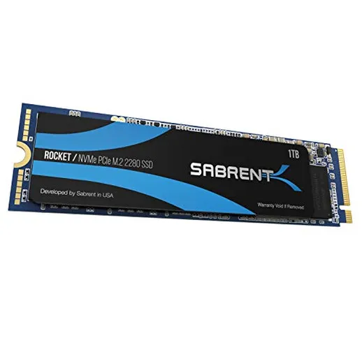 Sabrent SSD Interno 1TB Rocket NVMe PCIe M.2 2280 Drive a Stato Solido ad Alte Prestazioni...