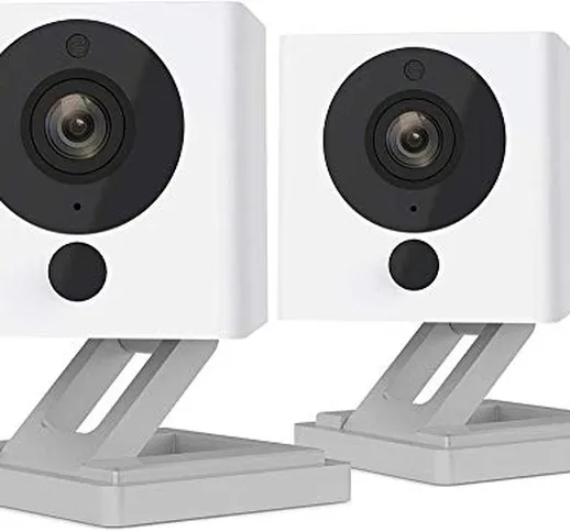 SmartCam - Set di 2 telecamere di sicurezza compatibili con Alexa 1080P Full HD visione no...