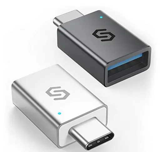 Syncwire Adattatore Tipo C a USB - 2 Pezzi OTG Adattatore USB C a USB A 3.0 Alta velocità...