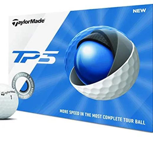 TaylorMade - Palline da golf, TP5, Unisex - Adulto, Palla da golf., M7152201, bianco, One...